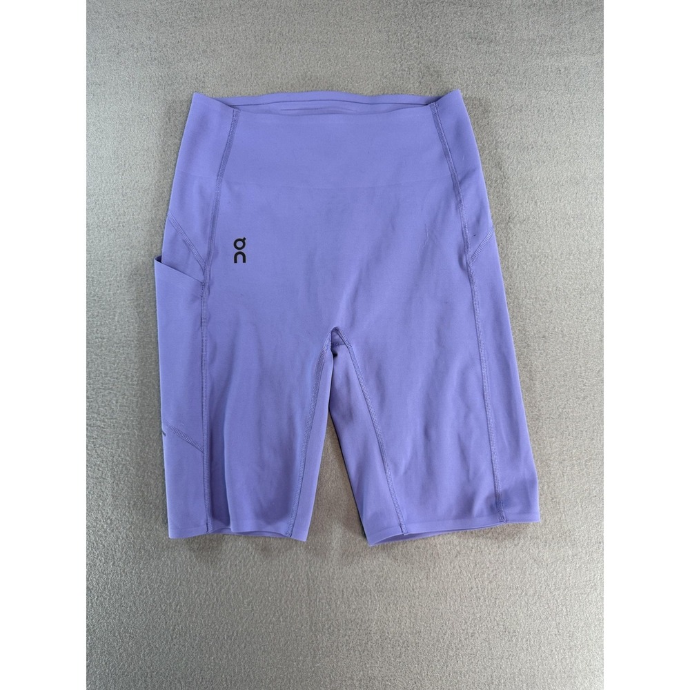 On Run On Clouds Movement Leggings Bike Shorts Womens M Purple 9 Inseam Running